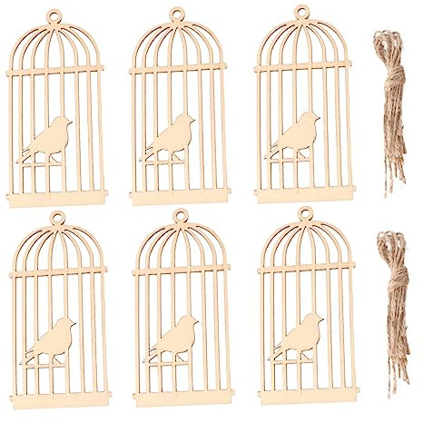jojofuny 10stücke Holz-basteldekor Frühlingsdekor Hohl Holzscheiben-anhänger Holz-bastelanhänger Ausgehöhlte Holzscheiben-dekor