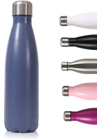 Insulated Water Bottle,500ml/17oz Stainless Steel Double Wall Metal Leak Proof Vacuum Flask,Keep Hot & Cold Drinks,Drinking Thermal for Outdoor Sports Camping Cycling for Kids &Adults (Navy Blue)