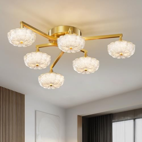 JUJUQI LED Deckenleuchte Moderne Deckenlampe Mit Fernbedienung,Φ68cm Gold Dimmbar Wohnzimmerlampe, Farbwechsel 3000K-6000K Mit Memory Funktion Küchenlampe Schlafzimmerlampe Decke