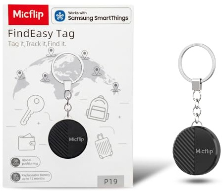 2025 SmartTag Bluetooth Tracker for Samsung, Item Locator for Keys, Wallet, Luggage, Pets, IP65 Water-Resistant, Replaceable and Long Battery Life, Compatible with Samsung Devices (Only for Galaxy)