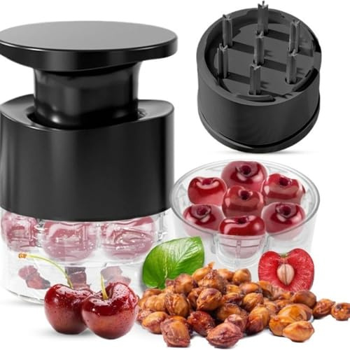 Snocciolatore per ciliegie a 7 fori, in plastica per uso alimentare, portatile, facile da spremere, per fare torte e marmellate