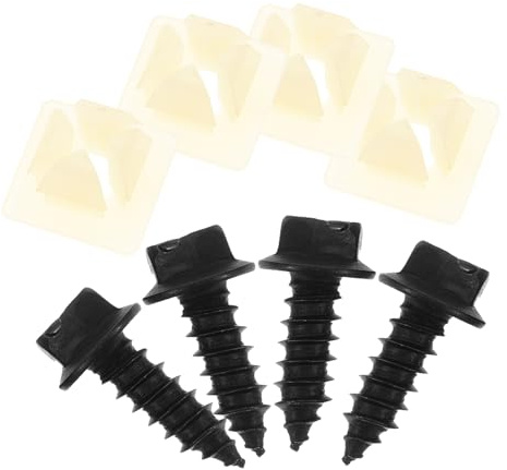 FUNOMOCYA Set 8 Clip Viti per Fissaggio Targa Auto in Nylon e Acciaio senza Sbavature ad Alta Durezza Accessori per Montaggio Targa Resistente per Uso Automobilistico