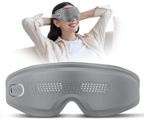 DREAMSOME Eye Massager with Heat and Vibration, Eye Mask with Acupressure and Vision Window, Rechargeable Eye Care Device with Bluetooth Music for Relaxation