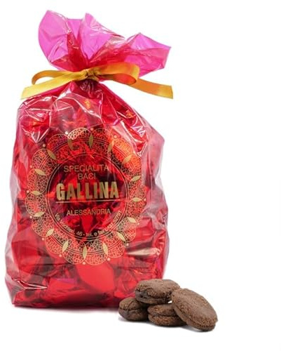Specialità Baci di Gallina - Baci di Dama Piemontesi al Cacao Biscotti Cioccolato Artigianali - Dolci Pasticceria Artigianale con Nocciole Piemontesi, Cacao e Cioccolato Fondente (980g)