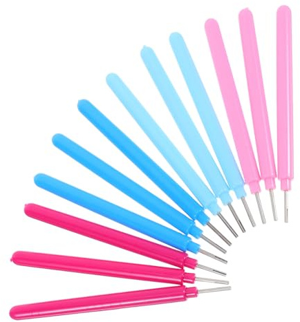 SWETRACE Set 16 Pezzi Penne ad Ago per Quilling in Plastico e Acciaio Inox, Strumento Slotted per Arrotolare la Carta, Riduce Affaticamento Mani, per Decorazioni Fai da Te