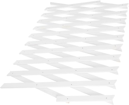 Enrejado para Plantas Trepadoras de Exterior Extensible de Madera Blanco