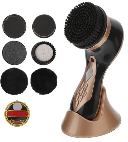 WESIEVYA Kit Lucidatore Scarpe Elettrico Portatile Spazzola per Pulizia Scarpe in Plastica, Ricaricabile Usb, per Borse in Pelle e Tappetini Auto in Pelle