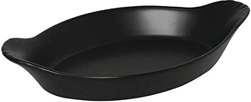 Olympia Mediterranean Oval Eared Dishes Black 15126mm Serving Plates 6pc