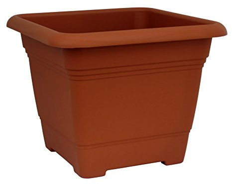 geli Thermo Plastic Pflanzkübel NORA quadratisch aus Kunststoff, Farbe:terracotta;Größe:58 x 58 cm