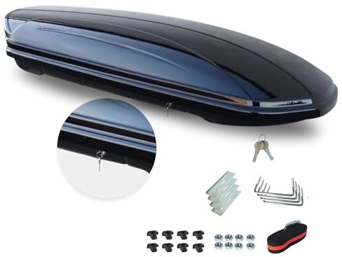 Dachbox Skibox lang 225 x 65 x 43 cm MAA460 Black schwarz glänzend 460 Liter