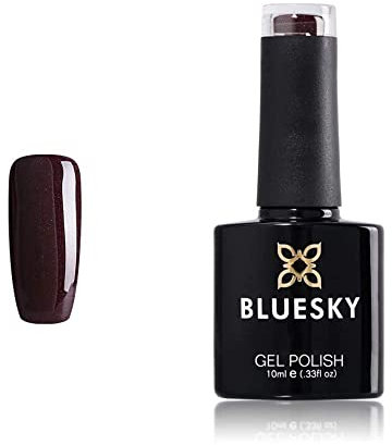 Bluesky Gel Nail Polish, Dark Burgundy A007, Dark, Glitter, Red,Wine 10 ml (Requires Curing Under UV LED Lamp)