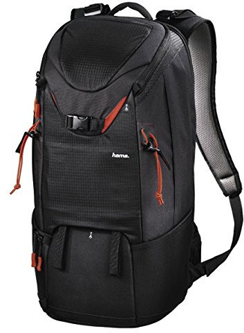 Hama Kamerarucksack für 2 Kameras und Zubehör (großer Fotorucksack mit Regenschutz und Rückenzugriff, ergonomisch, variable Einsätze, Stativhalterung, Tabletfach, ideal zum Wandern und Reisen) schwarz