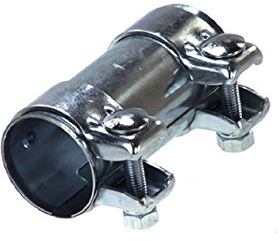 Exhaust Pipe Connector 61mmx64.5mm-90mm Steel Tube Clamp with Screws (61mmx64.5mm-90mm)