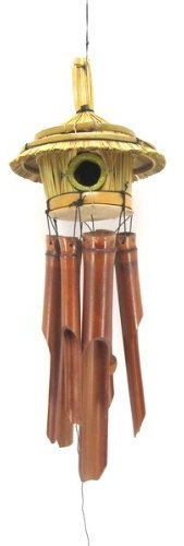 Circa 90 cm a 100 cm Birdhouse Wind Chime Bamboo Feng Shui Fair Trade Grande lavoro manuale Buon suono