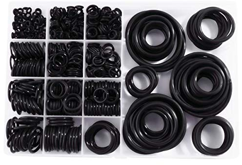 Litorange Silicone 580PCS 45A Universal Black O-Ring Sealing Gasket Washer Seal Assortment Set (Better Than Rubber) for Plumbing,Automotive,General Repair 15 Size with Case
