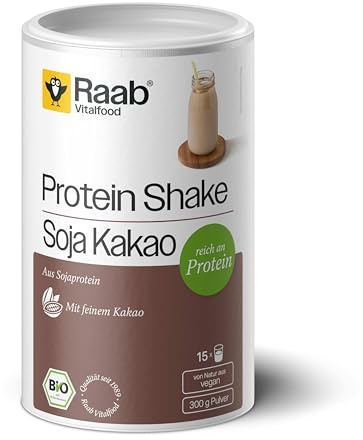 Raab® Veganer Protein Shake Soja Kakao BIO (300 g) | Proteinpulver aus Sojaprotein mit Agavendicksaft- und Kakaopulver mit 72 % Proteingehaltver mit Kakao