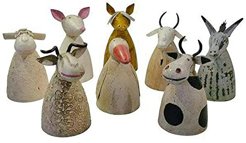 Klocke Dekorationsbedarf Lot de 8 tabourets de clôture de qualité supérieure - Tabouret de poteau / figurine de clôture en métal - Décoration de jardin - Figurines d'animaux/figurines de jardin