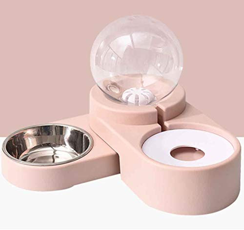 Dauerhaft Automatischer Futter und Wasserspender für Katzen und Hunde,Futterautomat für Hunde Katzen, Flasche, Automatischer Futter und Wasserspender Einfach zu säubern, B
