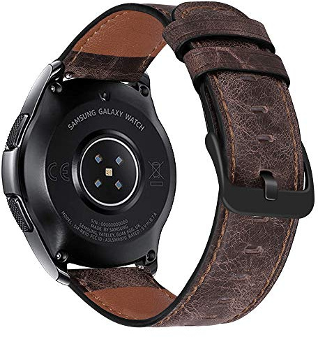 iBazal Galaxy Watch 46mm Armband Leder 22mm Uhrenarmband Lederarmband Ersatz für Samsung Galaxy Watch 3 45mm/Gear S3 Frontier/Classic,Huawei Watch GT 46mm,Ticwatch Pro/S2/E2 Bands - Kaffee