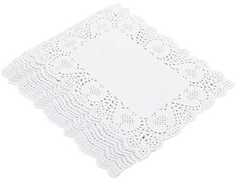 Cabilock 170 Blatt Hohles Saugfähiges Papier ?e Rechteckige Deckchen Spitzenpapier Rechteckig Papier- Spitzendeckchen Aus Papier Tortenspitze Eckig 40x30 Lebensmittelpapier Runden Weiß