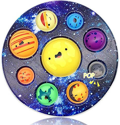 Eight Planet Cave Bubble Push Fidget Toy, Galaxy Cave Digits Fidget Toys, Autistic Adults Simple Anxiety Relief Big Cave, Bubble Early Education Tools Toys