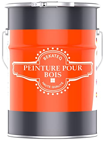 BEKATEQ Peinture protection bois BE-420 Noir 10l I Peinture pour bois intérieur & extérieur à base d'eau I Vernis pour parquets, portes, escaliers, clôtures I Protection contre les intempéries