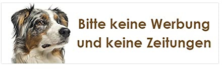 banjado® Keine Werbung Aufkleber Briefkasten/Aufkleber Keine Werbung wetterfest & UV-beständig/Sticker keine Werbung mit Motiv/Keine Werbung Aufkleber lustig