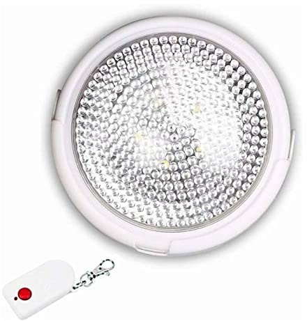 Lámpara LED con mando a control remoto, pilas no incluidas, alcance de 30 m, adaptable a cualquier superficie, diámetro de 12,5 cm