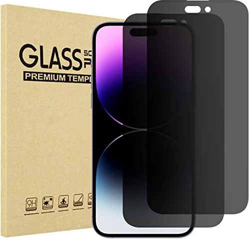 ProCase 2 Stück Blickschutzglas 9H iPhone 14 Pro Max 6,7 Zoll | Seitlicher Sichtschutz, abriebfest, glatte Berührfläche