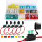 RUNCCI-YUN 120 Pcs 12v Fusibles Coche Motocicleta,Estándar Fusibles Coche Fusibles Planos Cuchilla Fusible+ 16 AWG Standard Portafusibles ATO Portafusibles en Línea (5A 7.5A 10A 15A 20A 25A 30A)