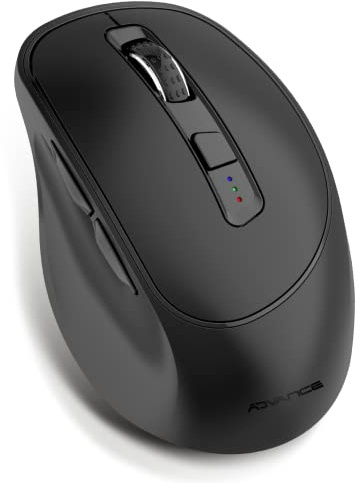 ADVANCE - ERGOFIT | Souris Ergonomique Sans Fil Rechargeable Silencieuse | Connectivité Bluetooth et Sans Fil | Résolution de 4800 DPI (Réglable sur 4 niveaux) | Souris Ordinateur Équipée de 6 Boutons