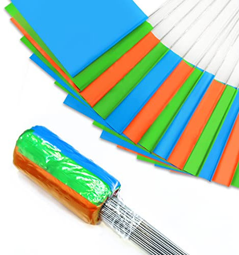 100 Pack Marking Flags for Lawns, 38 x 10 x 13 cm, Pack of 100, Orange & Green & Blue Landscape/Irrigation/Lawn Flags, Yard Markers, Suitable for Distance Measuring Wheel.