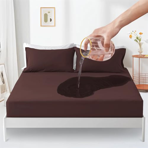 Sufdari Coprimaterasso impermeabile 160x200cm lenzuolo con angoli, Coprimaterasso traspirante, Coprimaterasso per incontinenza, Protezione coprimaterasso impermeabile protezione dall'umidità lenzuolo