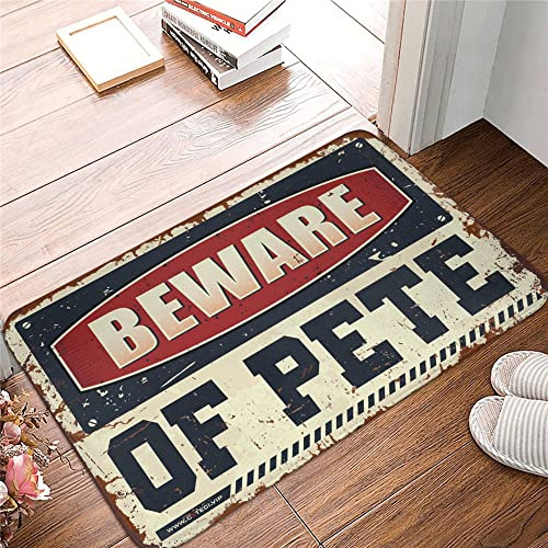Dsoluuing Tapis de cuisine de ferme Beware of Pete Rug Cave Man Bar Tapis antidérapant (taille : 50 x 80 cm)