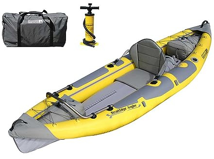 Advanced Elements - Kayak inflable StraitEdge™ Angler AE1006-ANG con soportes para caña y bolsa y bomba, 9 pies 8 pulgadas, 40 libras, amarillo