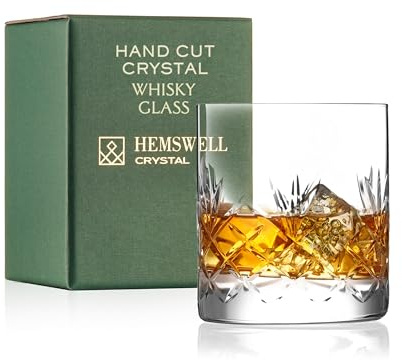 Hemswell Crystal Whisky-Glas 310 ml – Single Tumbler in Bleifreiem Kristall mit Schwerem Boden & Eleganter Geschenkbox – Perfekt für Scotch, Bourbon & Single Malt - Glenrigg