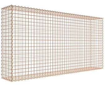 Rostige Gabione 200 cm x 100 cm x 30 cm (L x H x D), maskstorlek 5 cm x 5 cm, spiral