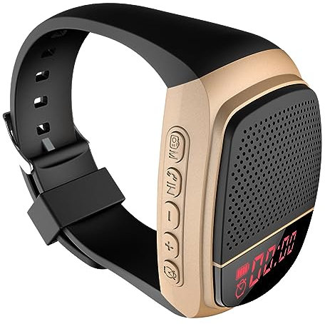 LYEAA Orologio da polso Bluetooth compatibile con musica e radio FM B90, orologio da polso audio da polso per selfie per corsa/escursionismo (oro)