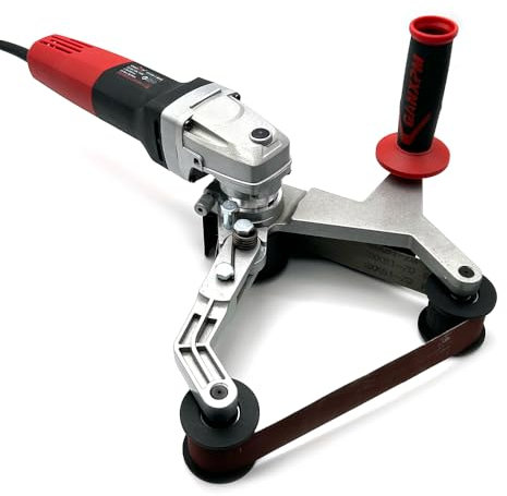 Toplionace Macchina per Trafilare Tubi Tondi in Metallo Elettrica Levigatrice a Nastro a 3 Ruote Levigatrice per Tubi in Acciaio Inossidabile 760x40mm