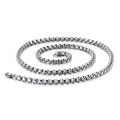 Wycian Halskette Herren Silber, Kette Herren 2mm Edelstahl Perle Lang 60cm Ketten Halskette für Jubiläums Geburtstag