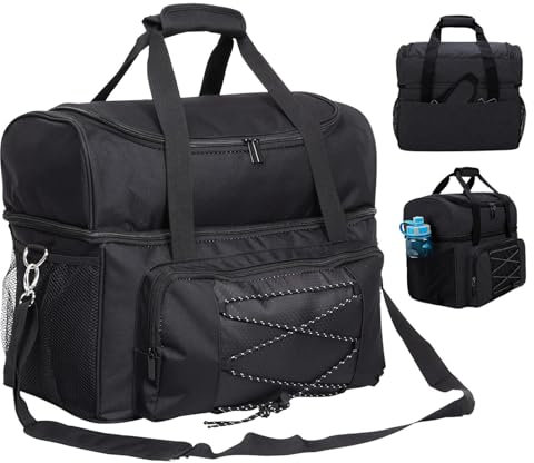 Generisch Bowlingtasche für 2 Bälle, Bowlingtasche für 2 Bälle,-Tragetasche mit gepolsterter Trennwand | Doppelte Tasche mit gepolsterter Trennwand und Ballhalter für 2 Bälle, Herren
