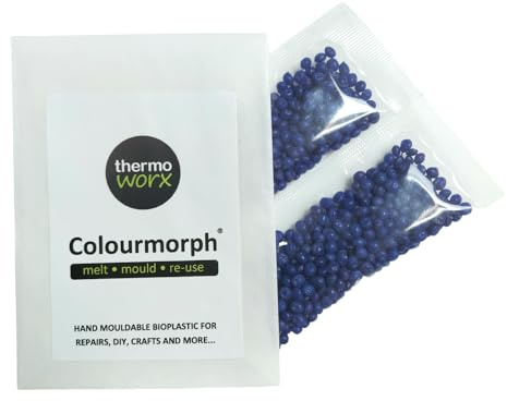 Thermoworx Colourmorph. Termoplasto termoformable para usos múltiples. Fundir, moldear y reutilizar. (Azul)