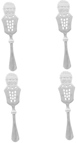 SOLUSTRE 4 Uds Cuchara De Absenta Fuente De Absenta Accesorio De Absenta Gotero De Absenta Barra De Suministro De Absenta Cucharas De Acero Inoxidable Cucharas De Azúcar Filtro De Absenta