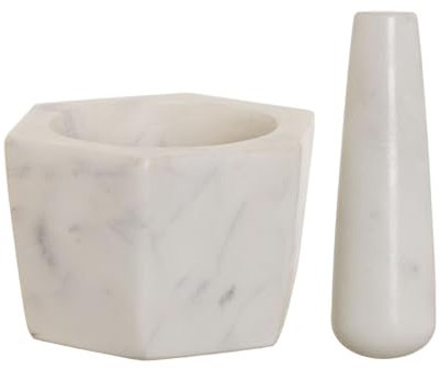 Home ESPRIT Mortier en marbre 12,5 x 12,5 x 8 cm