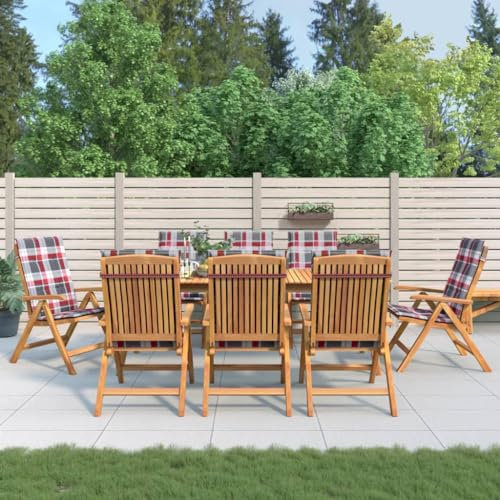 Tidyard Gartenstühle mit Auflagen 8 STK.Garten Essstuhl Terrassenstuhl Balkonstuhl Esstischstühle Gartenmöbel Campingsessel für Garten,Terrasse,Esszimmer Massivholz Teak