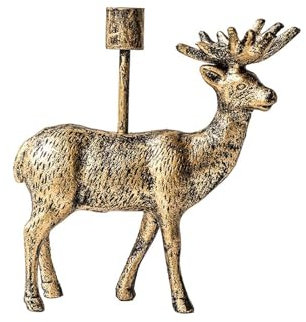 KFHJSNN Kerzenständer, Elch, Gusseisen, Kerzenhalter für den Innenbereich, dekorativer Kandelaber, 18,5 x 18,5 x 19,5 cm, Kerzenhalter für Tischdekoration Prosperous