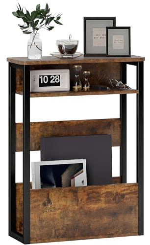 HOMCOM Table d'Appoint Table de Chevet 46 x 18 x 58,5 cm Brun Rustique