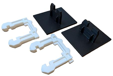 Clips de tiroir à fermeture douce pour Cooke & Lewis – Kit de réparation 4 pièces – Compatible avec les cuisines B&Q IT MFI – 2 noirs et 2 blancs