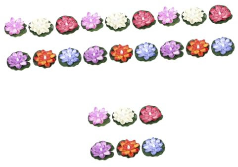 Alipis 4 Sätze Lotus Schwimmende Wasserlampe Schwimmende Poolkerzen Brunnen Teich Gartenbeleuchtung Led Schwimmkerze Simulierte Lotusblumen Simulation Lotusdekoration Plastik 6 Stück * 4