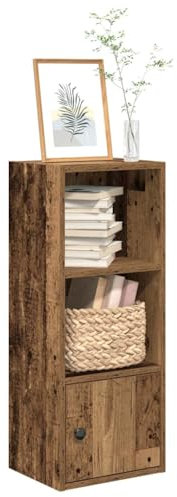 Xichuzi Bücherregal Altholz-Optik 31x24x77 cm Holzwerkstoff, Bookshelf, Regalbrett, Book Shelf, Bücher Regal, Deko Regal Wohnzimmer, Standregal - 860335